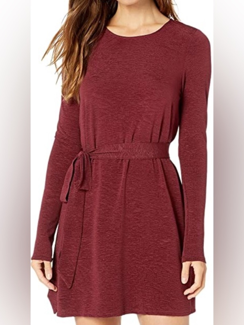 Show Me Your Mumu Toby Tie Dress Ripple Scrunch Burgundy Size Large